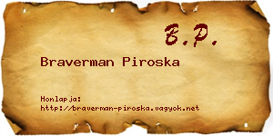 Braverman Piroska névjegykártya